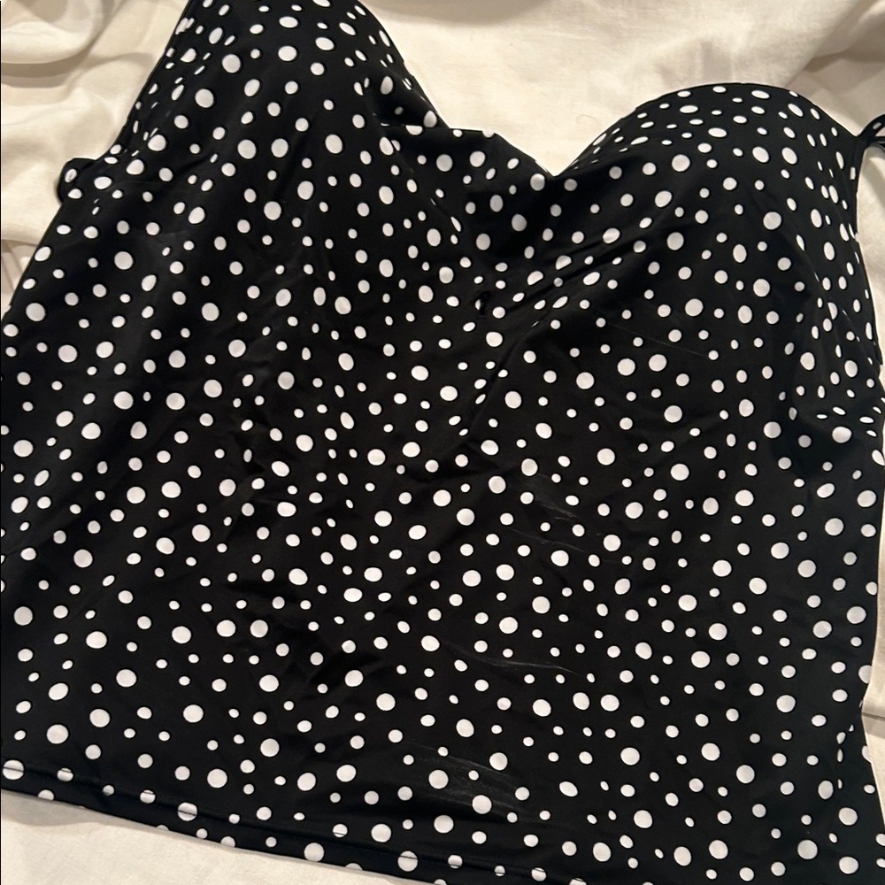 Victoria's Secret Black and White Polka Dot Swim Tankini Top  size 38C - Picture 5 of 13